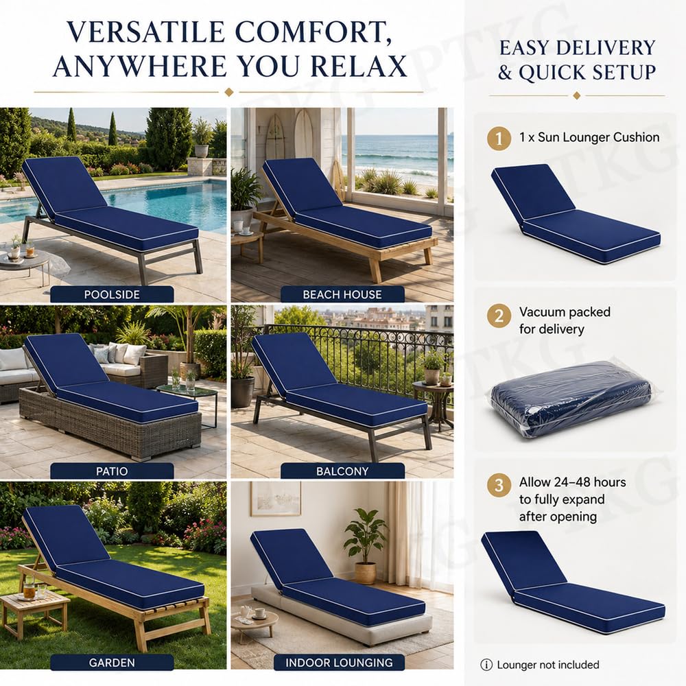 Matelas Chaise Longue Coussin Bain de Soleil Jardin Exterieur