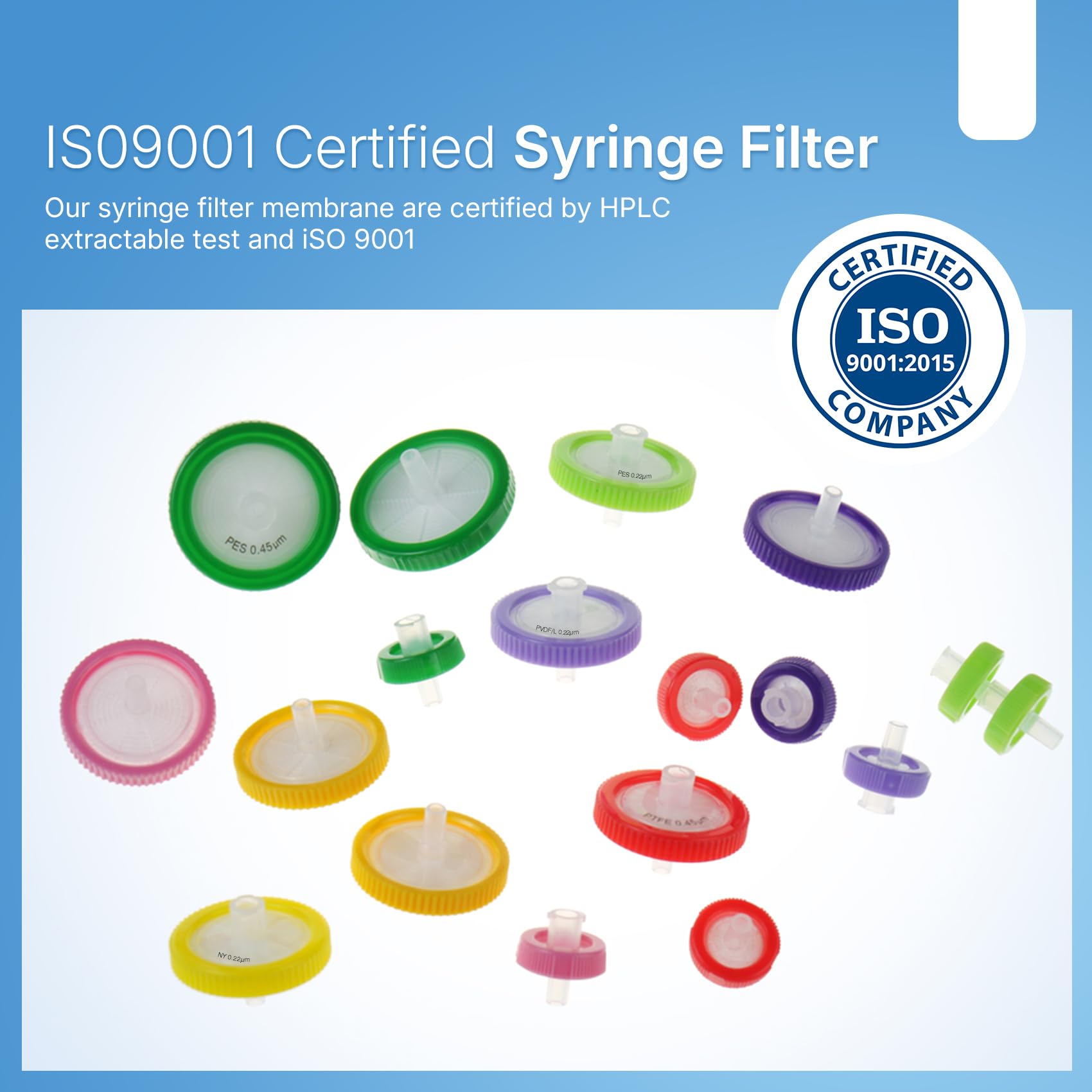 100 stuks PTFE-spuitfilters, hydrofilic 0,45 um poriëngrootte, 33 mm membraandiameter, laboratoriumspuitfilter voor de biomedische wetenschap 100 stuks PTFE-spuitfilters, hydrofilic 0,45 um poriëngrootte, 33 mm membraandiameter, laboratoriumspuitfilter voor de biomedische wetenschap
