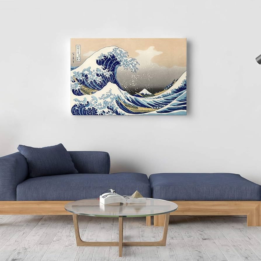 壁掛け　絵画　海外で購入 Amazon.co.jp: 7 Fision Art 世界の名画・葛飾北斎 富嶽三十六景