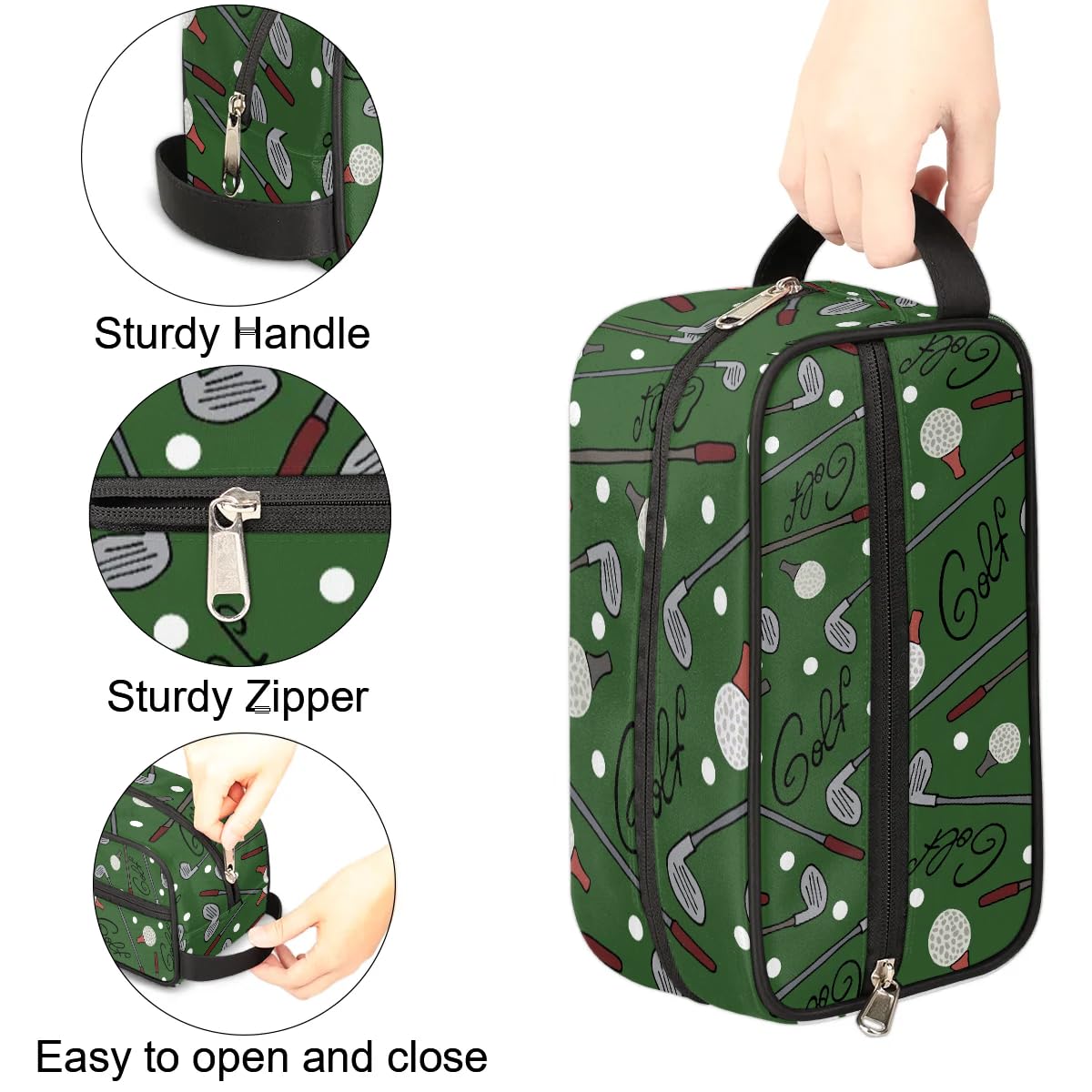 Neceser de viaje para niños y hombres, kit colgante para niños, bolsa de afeitado impermeable para accesorios de aseo personal, Golf Ball, 10.5 x 4.4 x 5.3 inches