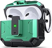 Vista 44 de DASFOND Armor - Funda rígida para auriculares Airpods Pro, grado militar, protección completa, a prueba de golpes, soporte de carga inalámbrica