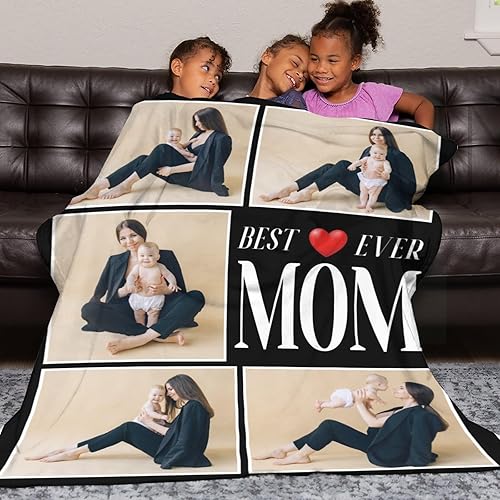 Miniatura 5 de Mantas personalizadas con imágenes para la mejor mamá del mundo, manta personalizada para madre, regalos para esposa, abuela, mantas suaves