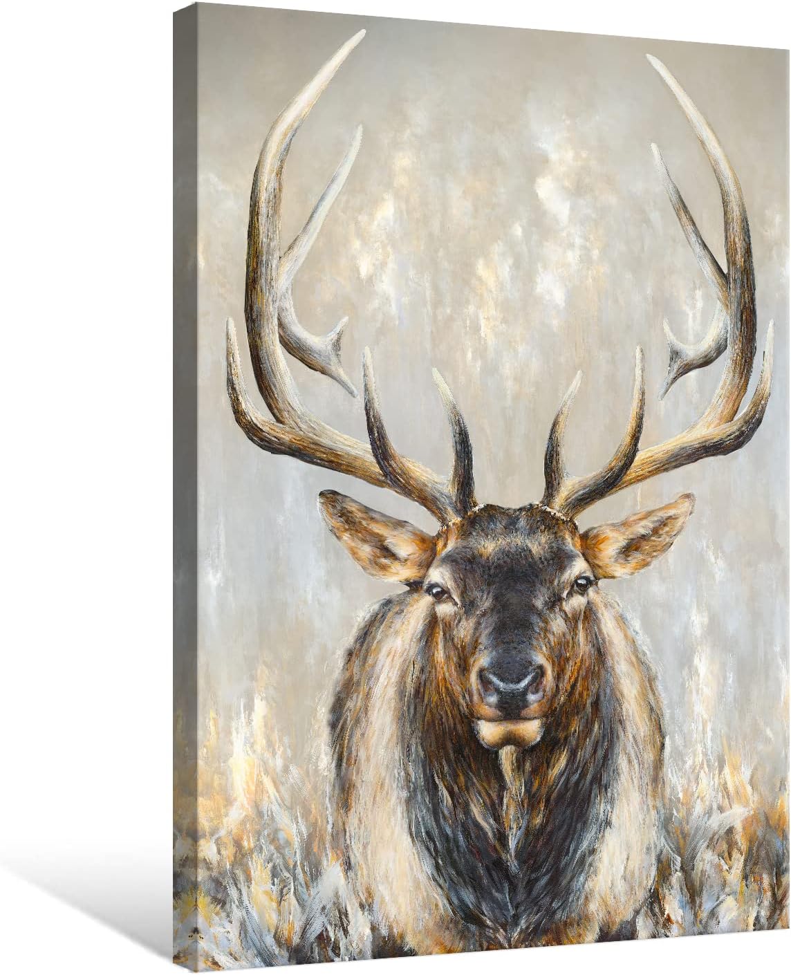 SEVEN WALL ARTS Moose Canvas Wall Art Abstract Wildlife Elk Deer Picture Large Vintage Animal Painting for Bedroom Living Room Farmhouse Decor 24"x36" - Image 7
