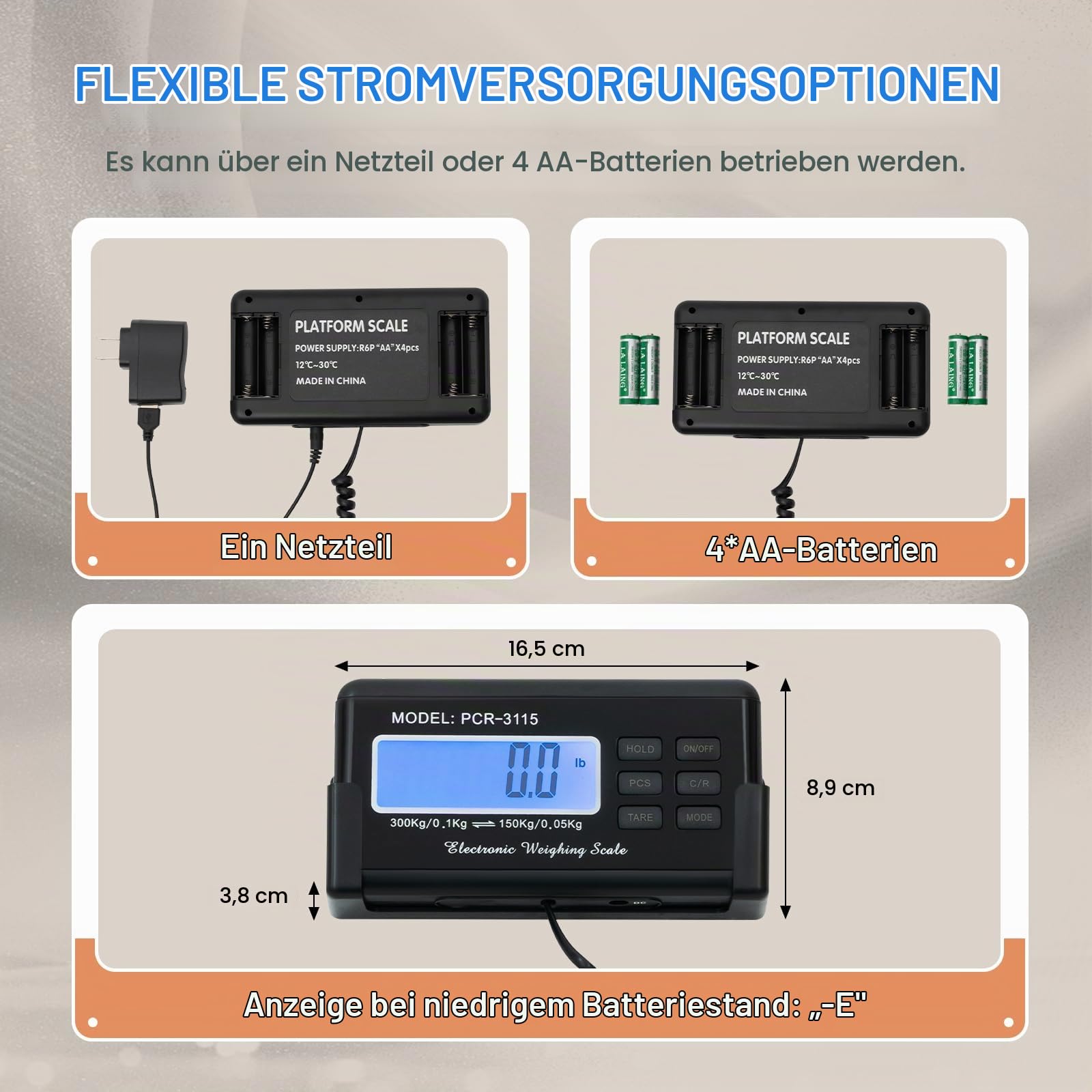Elektronische Veterinärwaage, 103x53cm Plattformwaage | Paketwaage Hundewaage bis 300kg Edelstahl Plattform Waage