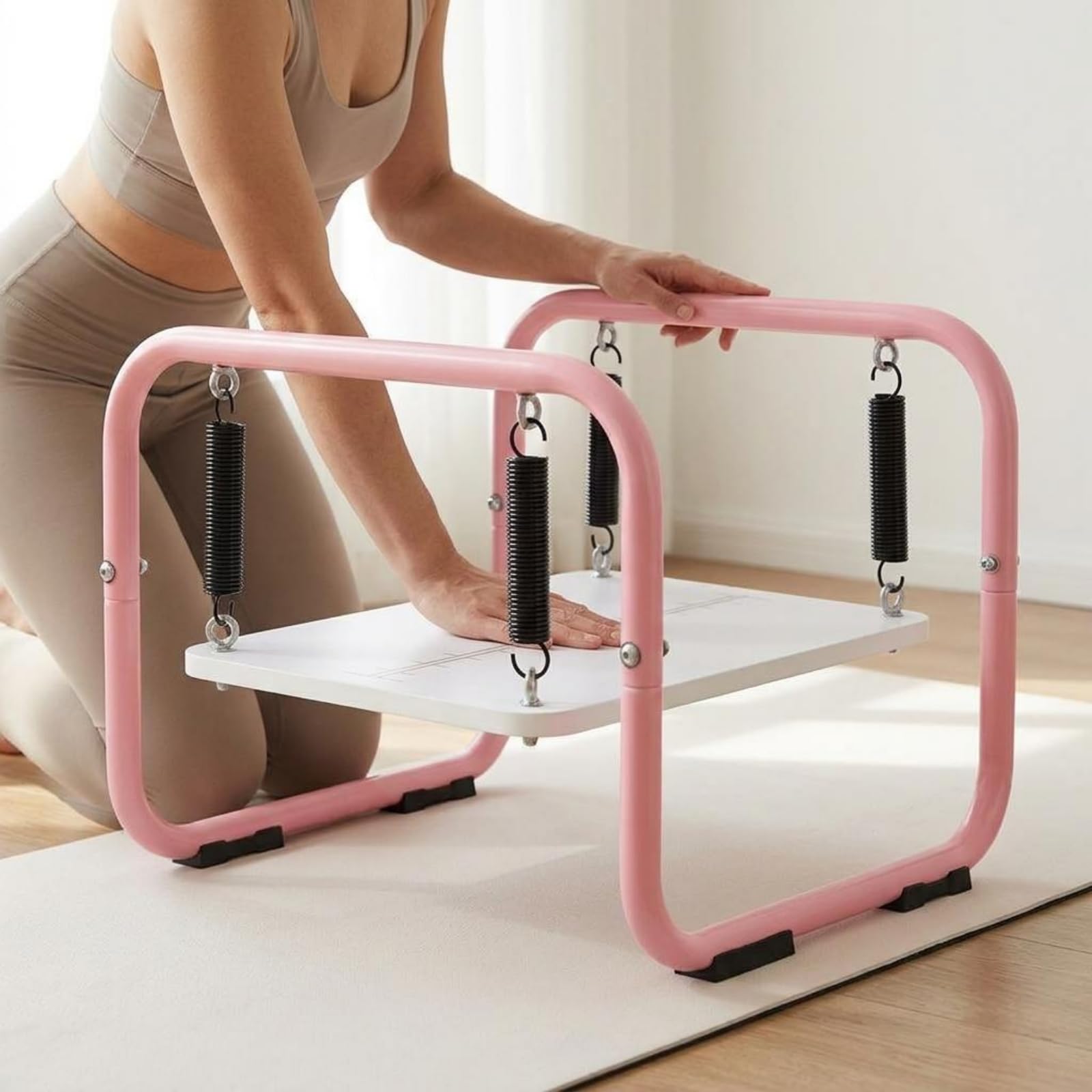 Milageto Tablero de Entrenamiento de Equilibrio Estabilidad Tabla Balanceo Resorte Superficie Inestable Acero Compromiso Postura Controlada Squats Lunges