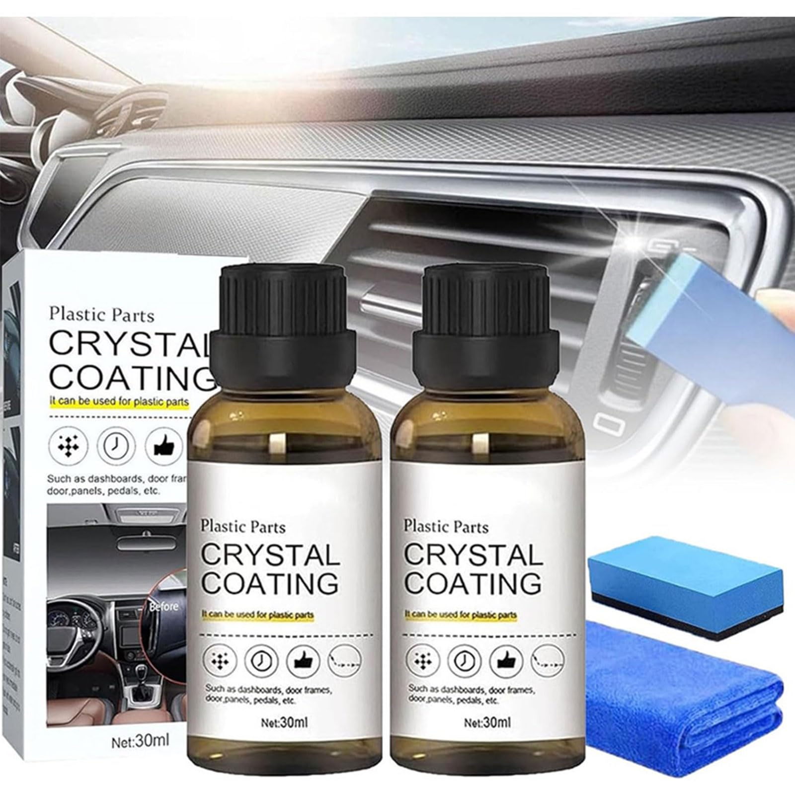 Nano Plastic Protection - Rigenera Plastiche Auto Interni Ed Esterni 500ml | Per Cruscotto, Paraurti E Pelle - Foto 2