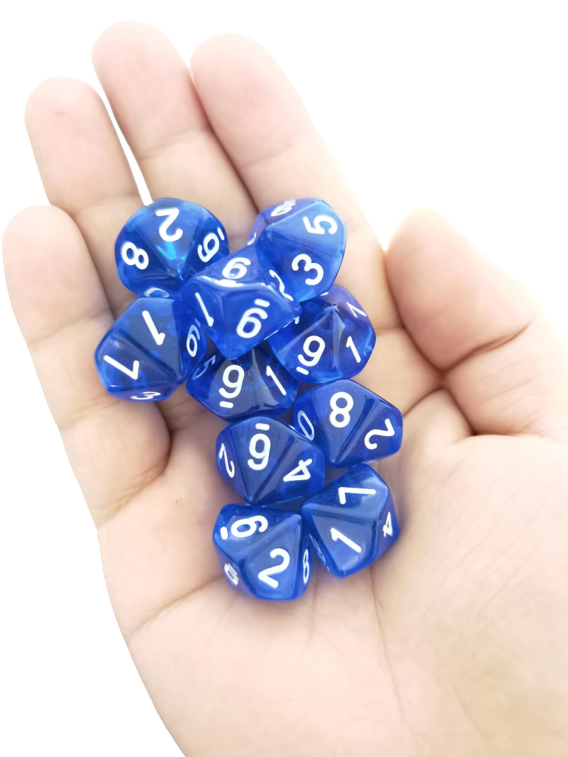 Lot De 5 Dés 6 Faces – Bleu Transparent, 16 Mm, Acrylique – Pour Jeux De Société, Soirées, Animations Ludiques - 4
