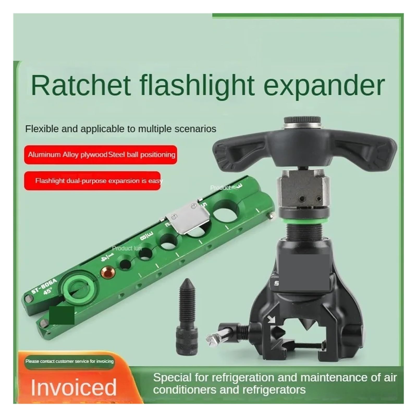 Kupferrohr-Expander und Bördelwerkzeug-Set, Ratschenhand und elektrischer Doppelnutzung mit Reibahle, für Installation und Reparatur von Klimaanlagen