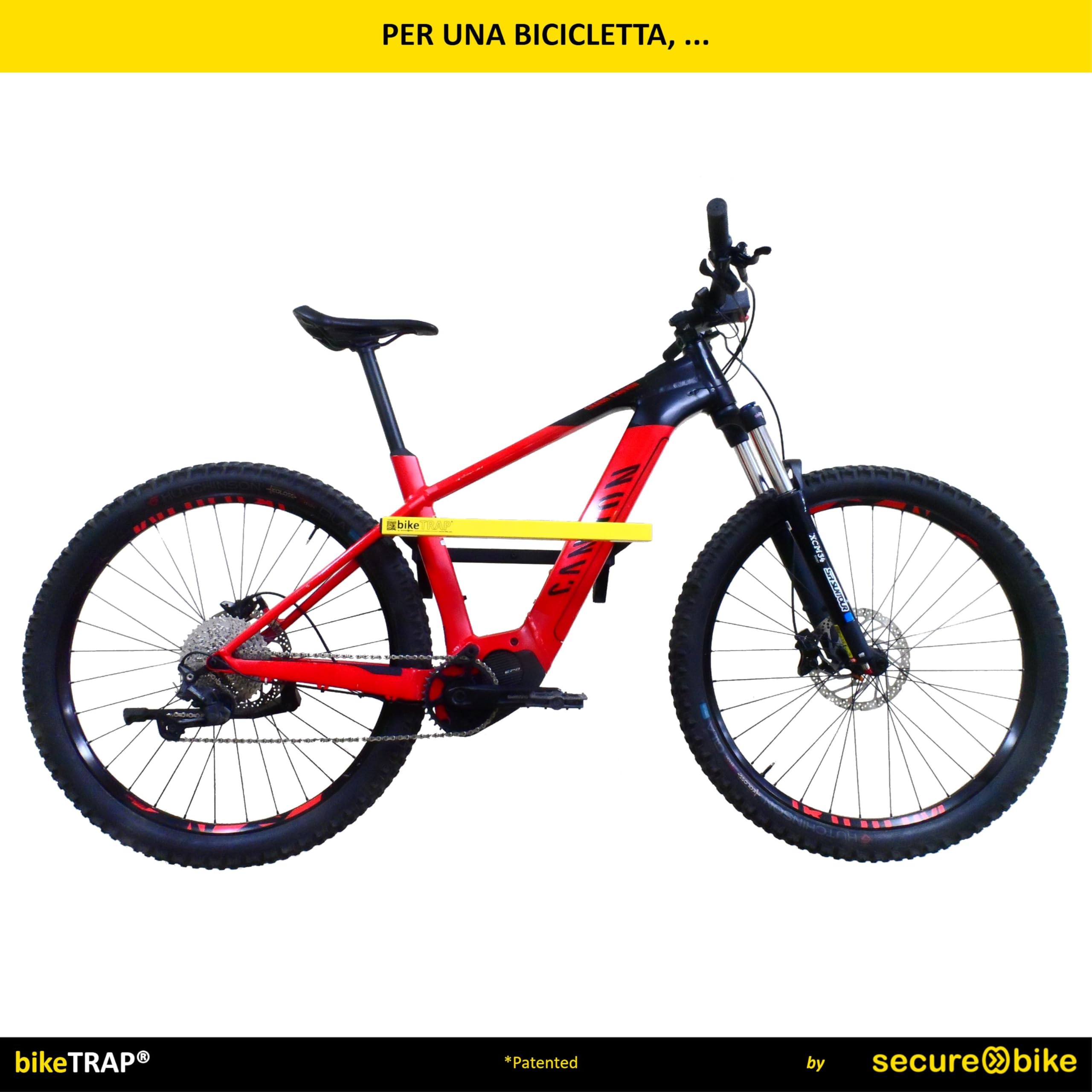 Supporto portabici da muro e lucchetto antifurto - bikeTRAP. Gancio da parete per due biciclette, compatibile con tutte le forme e i pesi. Conserva la bici in garage, cortili … in tuta tranquilità !