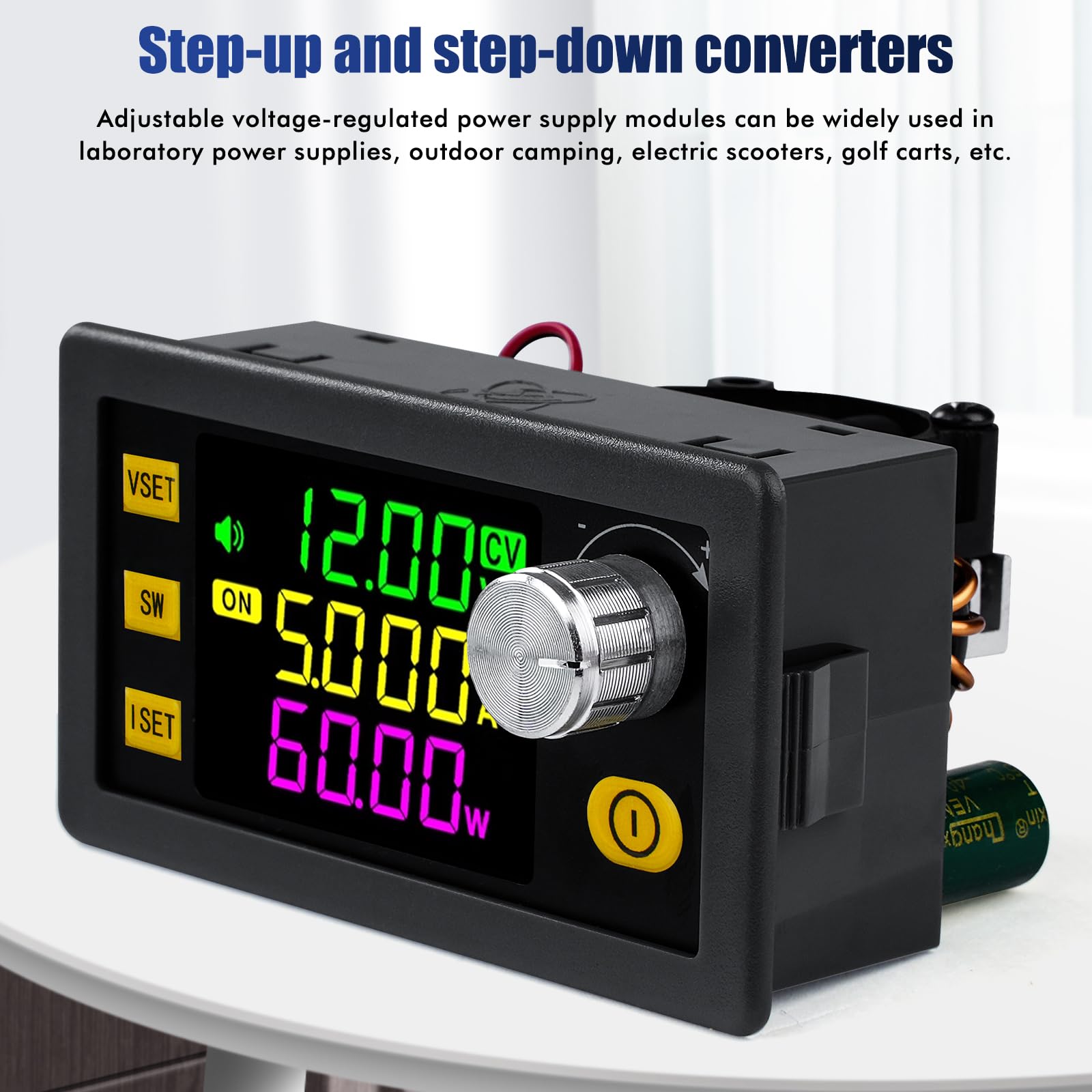Regulador de voltaje 12V CC DC Step down convertidor Step up convertidor 12V 5V dc 6-36V a 0-36V 120W 6A VA Color LCD Solar Módulo de carga Módulo de potencia Protección (SK120)