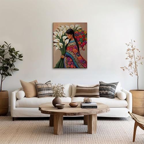 Miniatura 3 de Arte de pared bohemio mexicano guatemalteco de El Salvador, estilo bohemio latinoamericano de cala, lirio, flores, carteles impresos, vintage,