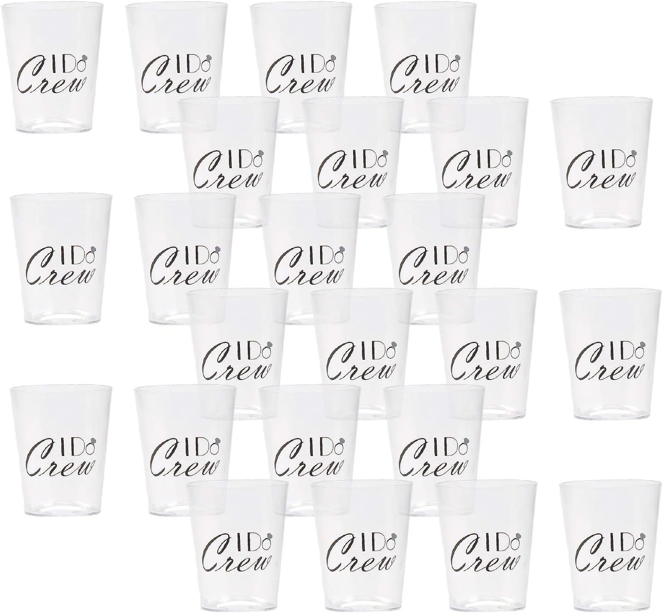 Fun ExpressI Do Crew Shot Glasses | 24 Count | Great for Wedding Parties, Bridal Shower, Bachelor Party, Bachelorette Party, and Engagement Celebrations