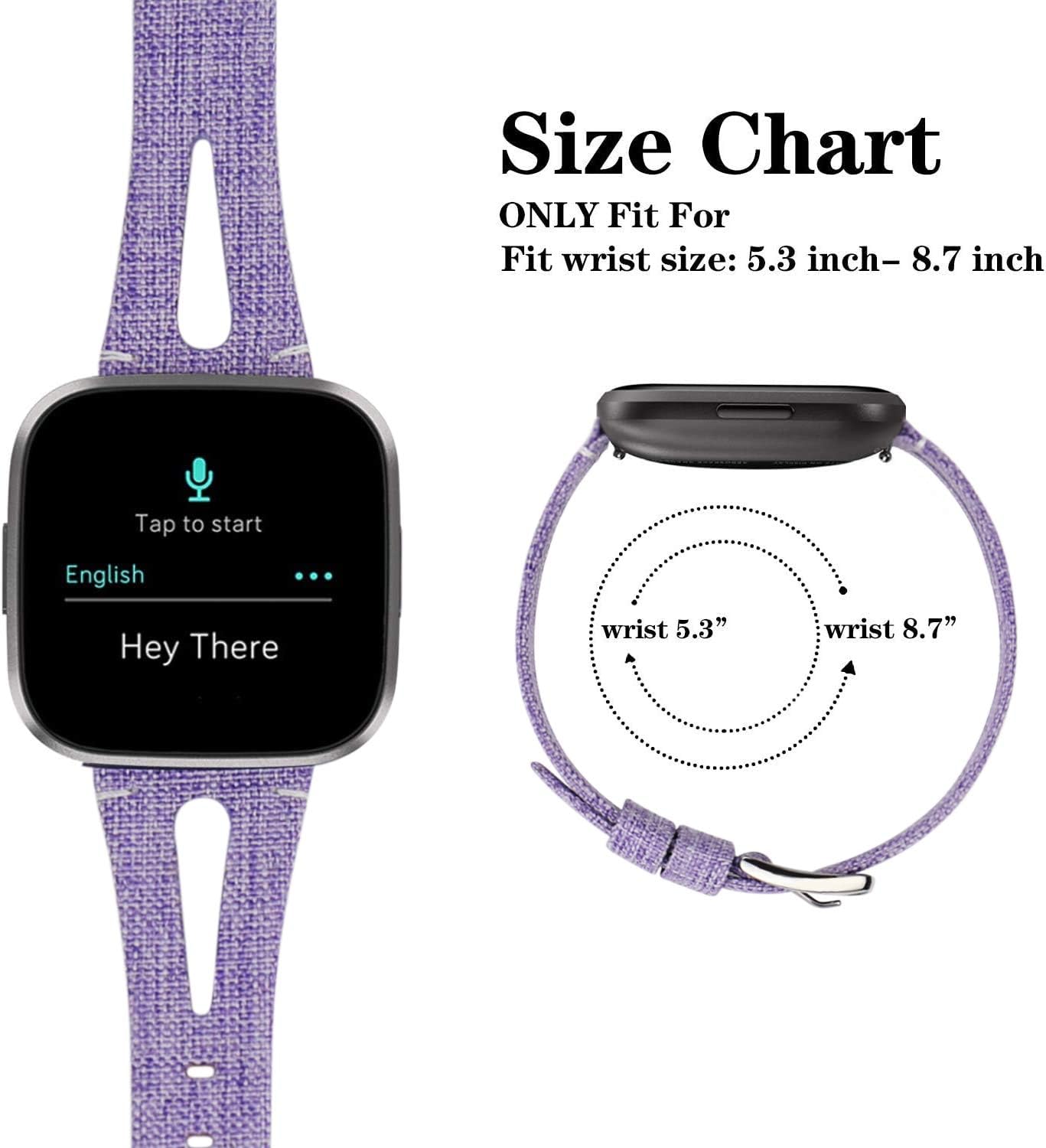VEAQEE Woven Bands Compatible with Versa/Versa 2/Versa Lite Edition for Women Men,Fabric Breathable Accessories Strap Adjustable Replacement Wristband for Versa Smart Watch (Lavender 2)