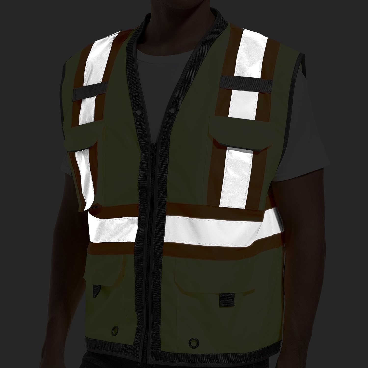 ArcRidge Reflective Safety Vest for Men and Women - Class 2 High Visibility Construction Vest - Dual Tone Reflective Strips