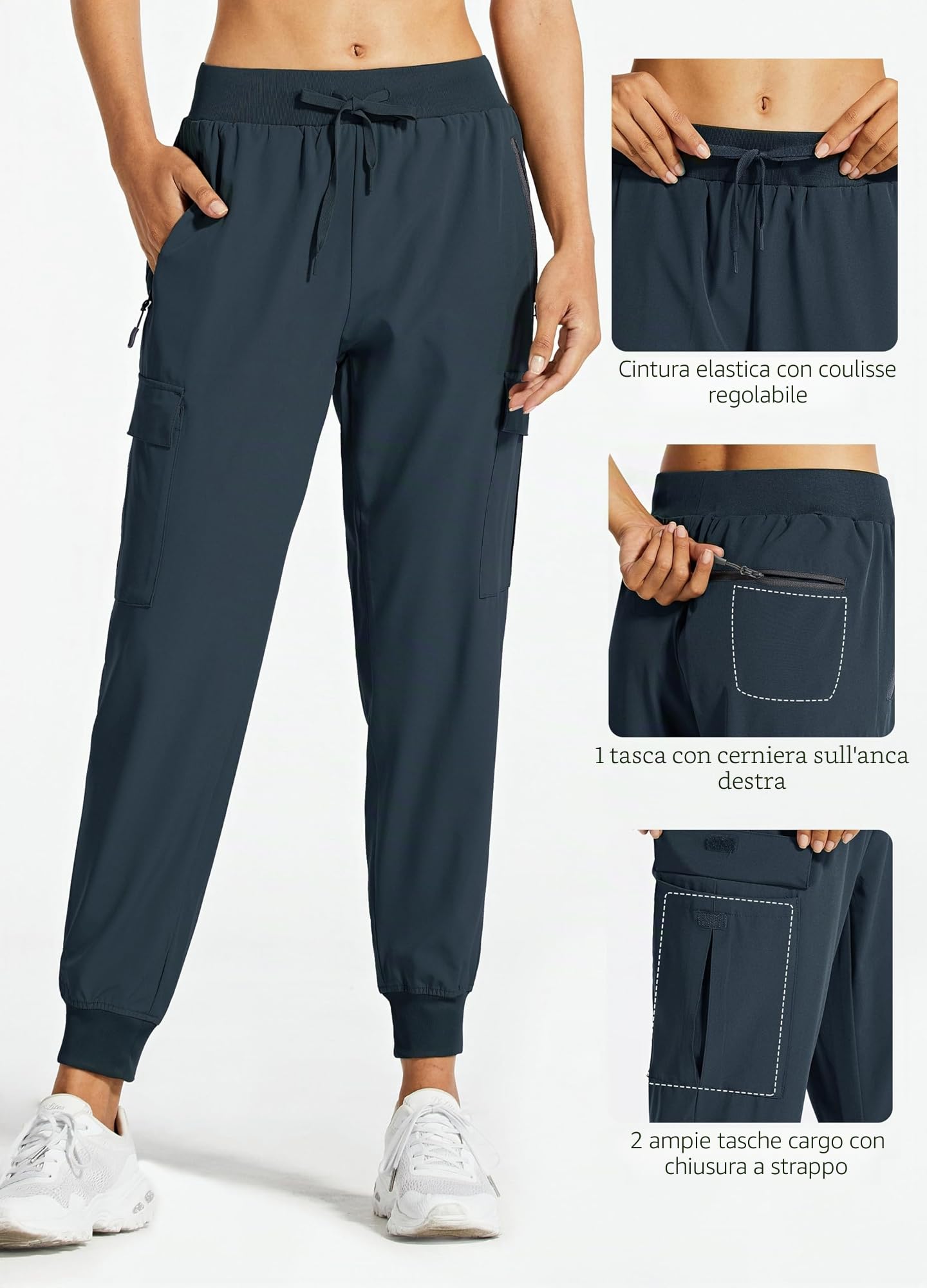 Libin Pantaloni Trekking Donna Leggeri ad Asciugatura Rapida Cargo Jogger Sportivi Escursionismo Safari Casual Impermeabili Pantaloni per all'Aria Aperta