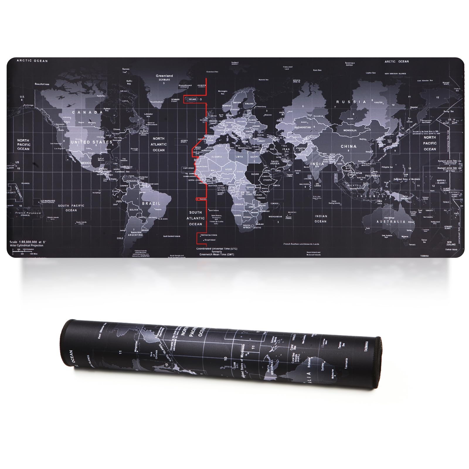 Jahosin XXL Gaming Mouse Mat, Extended Mouse Pad Stitched Edges 2MM Non-slip Rubber Base 90x40cm Desk Pad for Gaming/Office/Bussiness 90x40 MapJ