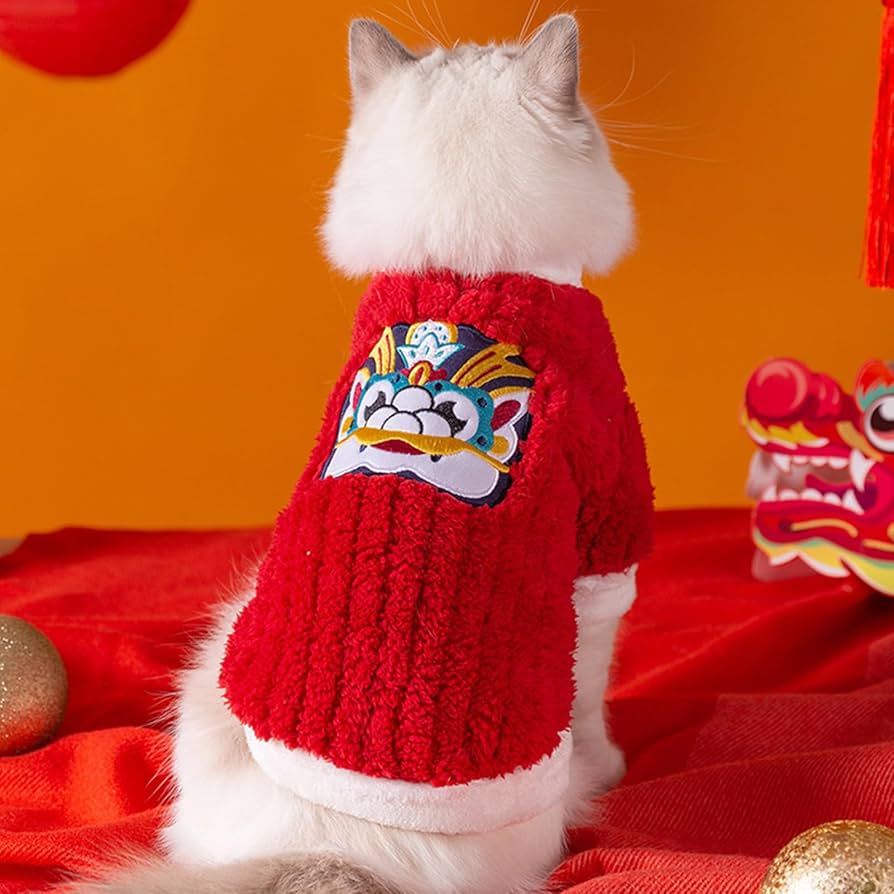 ペット 犬服 猫服 【XL】防寒着 コスチューム 赤色 mayday468-01.jpg