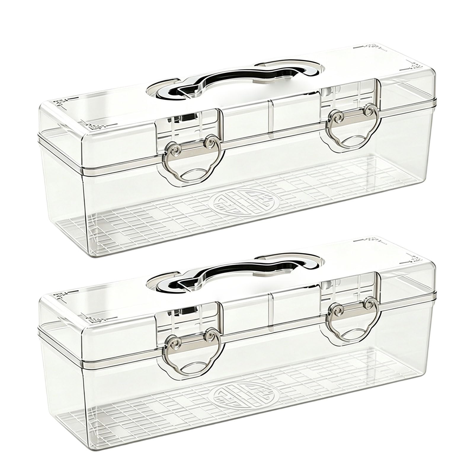 Modern Transparent Stationery Organizers Storage with Spacious Compartments for Artists Drawing Craft Materials Art Materials Organizers Container for Painting Art Supply Planner with Handle Storage