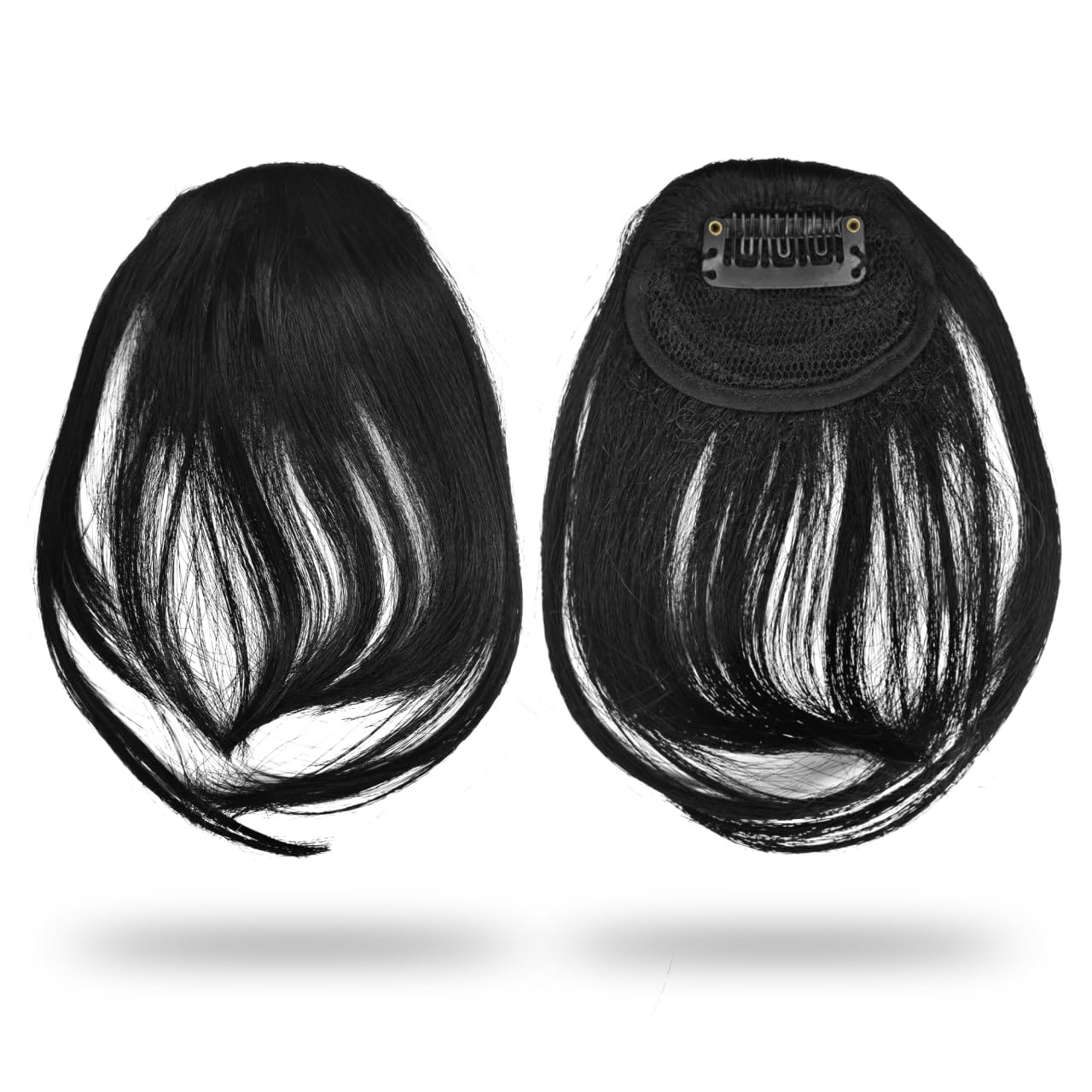 S-noilite One Piece Human Hair Like Neat Side Bangs Clip-In Fringe – 8/9 Inch 35g UK