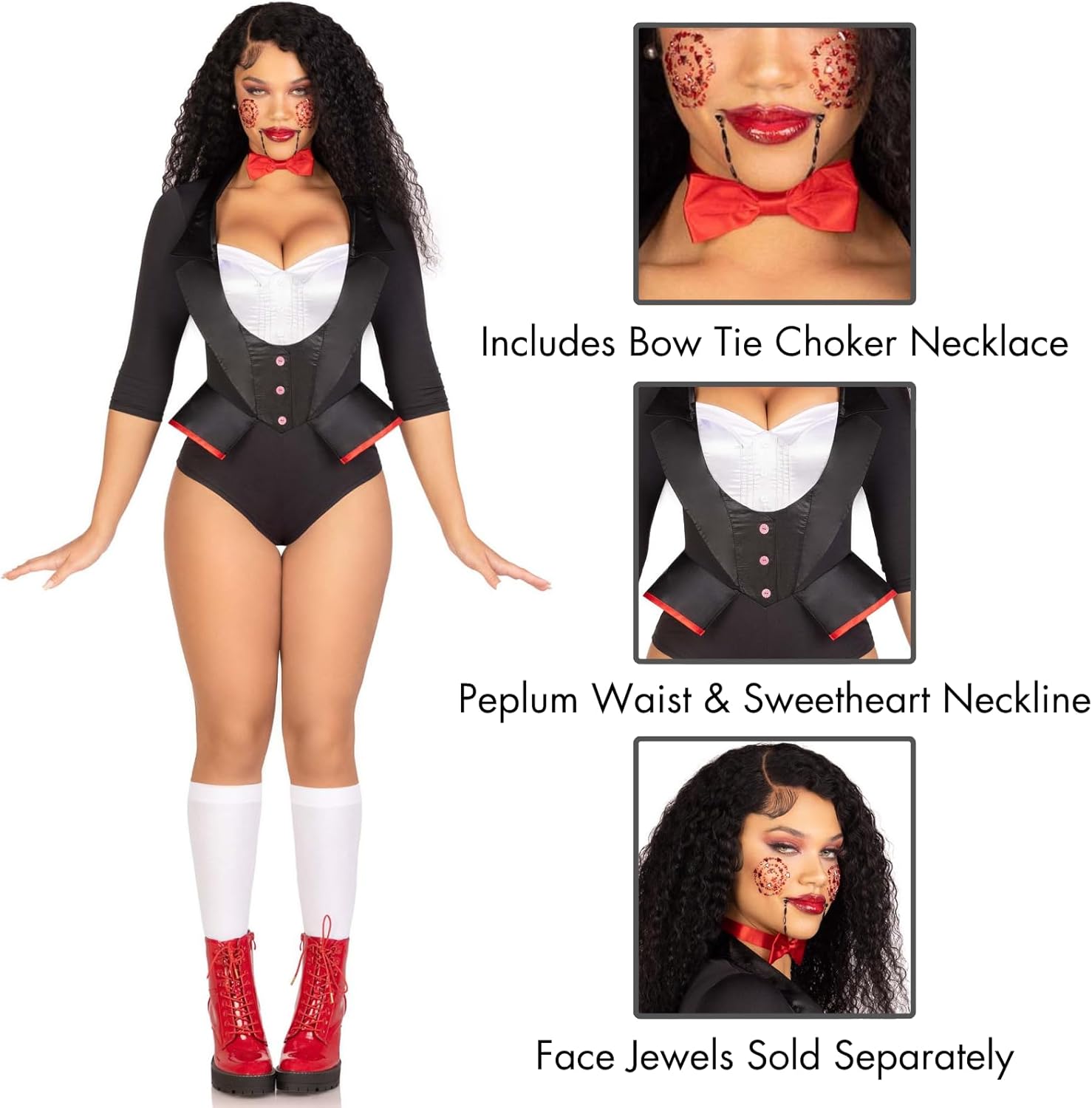 Leg Avenue Women’s 2 PC Pretty Puppet Halloween Costume with Bow Tie
