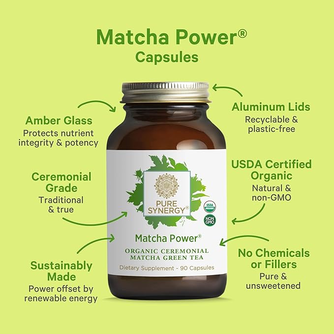 Cápsulas Matcha Power Orgánico Suplemento Energía 90 uds miniatura 3