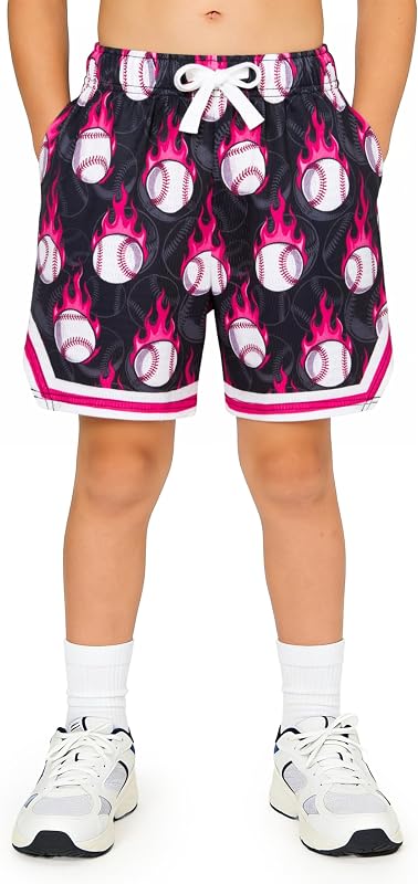 Boys Athletic Shorts Breathable Quick Dry Mesh Basketball Shorts