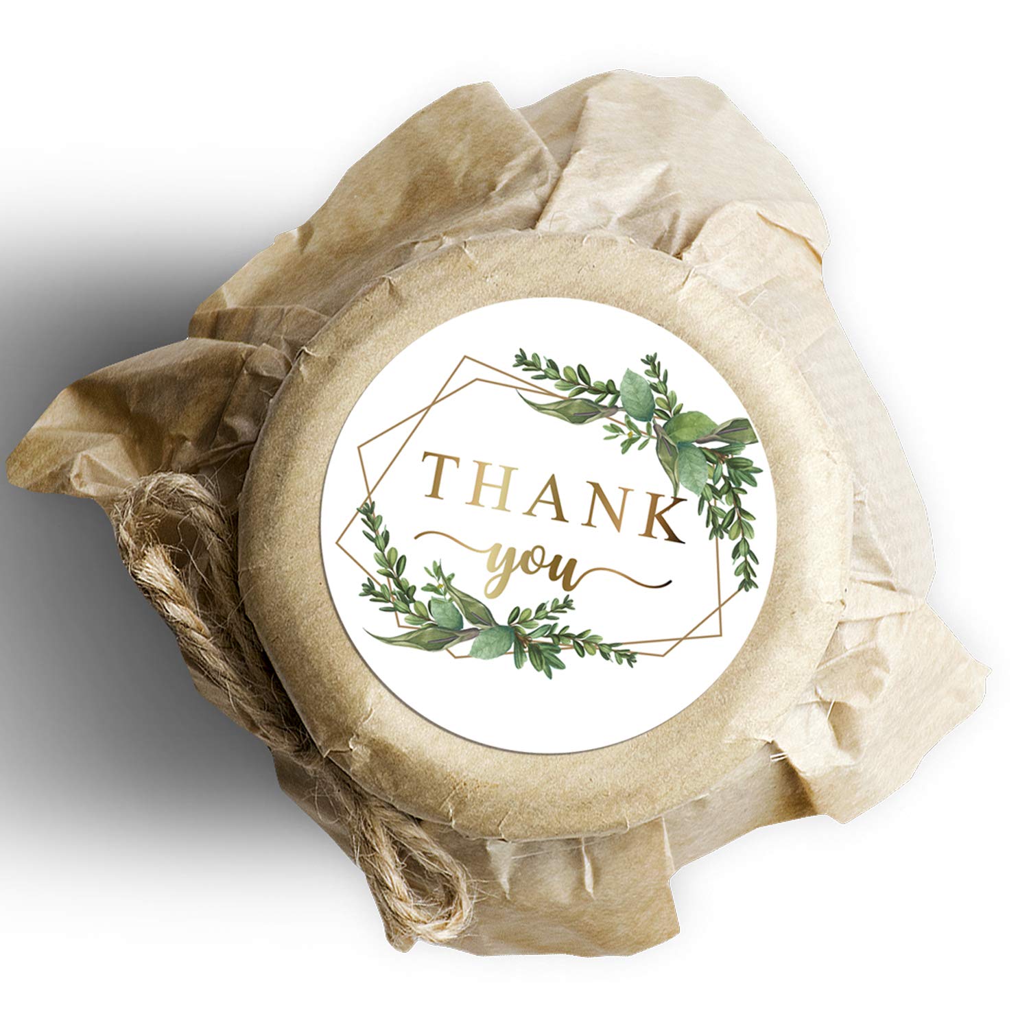 Gold Thank You Stickers 500 Golden Greenery Thank You Stickers - 1.4 ...