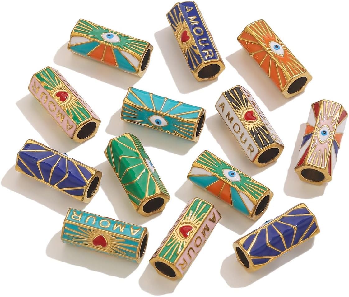 Pack of 10 Fishing Spinner Bodies Stainless Steel Hexagonal Prism Beads for DIY Spinnerbait Lure Making Supplies Bass