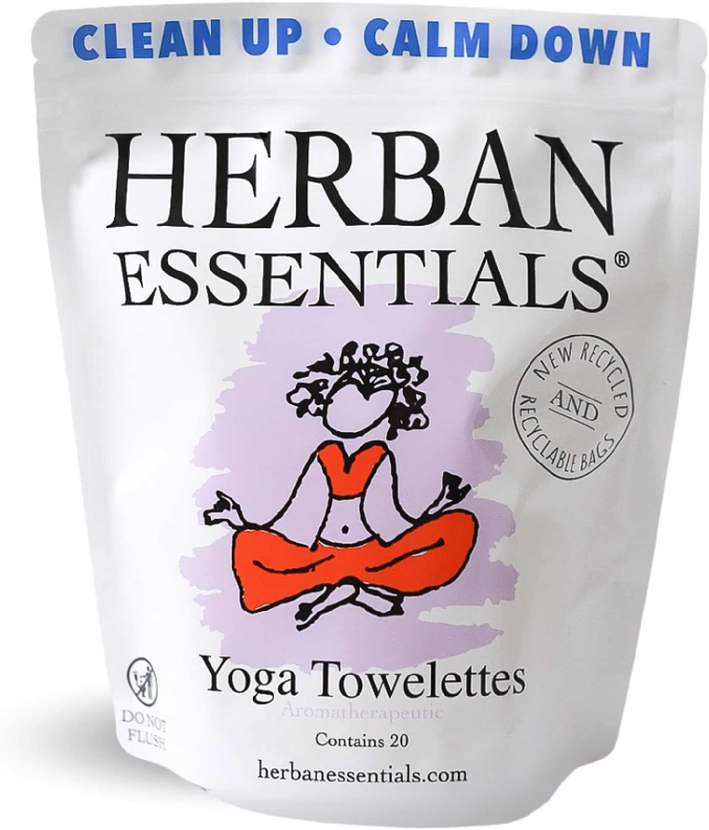 Herban Essentials - Yoga Mat Wipe Cleaner - Lavender Essential Oil Wipes for Mats and Hands, Moist Towelettes Individually Wrapped - Deep-Cleaning for All Fitness Gear - 20 Count