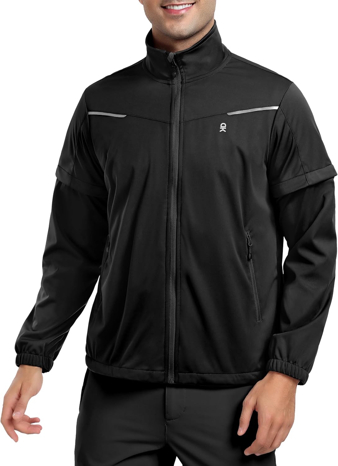 Little Donkey Andy Men's Lightweight Softshell Jackets Waterproof Removable Sleeve for Golf Hiking Cycling Running