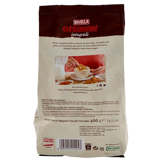 Divella Ottimini Integrali Biscuits - 400 Grams