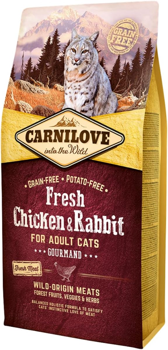 Carnilove Carnilove Fre Chicken & Rabbit Gourmand Dehydrated Cat Food 2 kg – Pack of 20 x 100 g – Total 2000 g