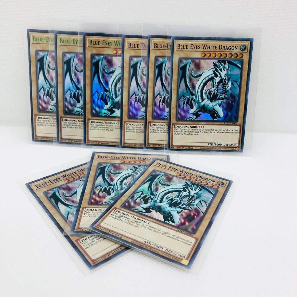 Amazon 品遊戯王 英語版 ブルーアイズホワイトドラゴン 青眼の白龍 ブルー パープル グリーンウルトラレア Lds2 En001 各3枚 おもちゃ おもちゃ