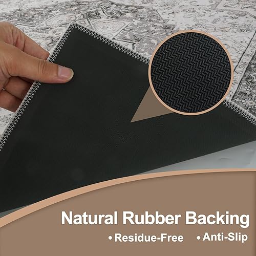 Miniatura 30 de OJIA Alfombra antideslizante a juego para peldaños de madera, parte trasera de goma cuadrada antideslizante, alfombra de aterrizaje para escaleras