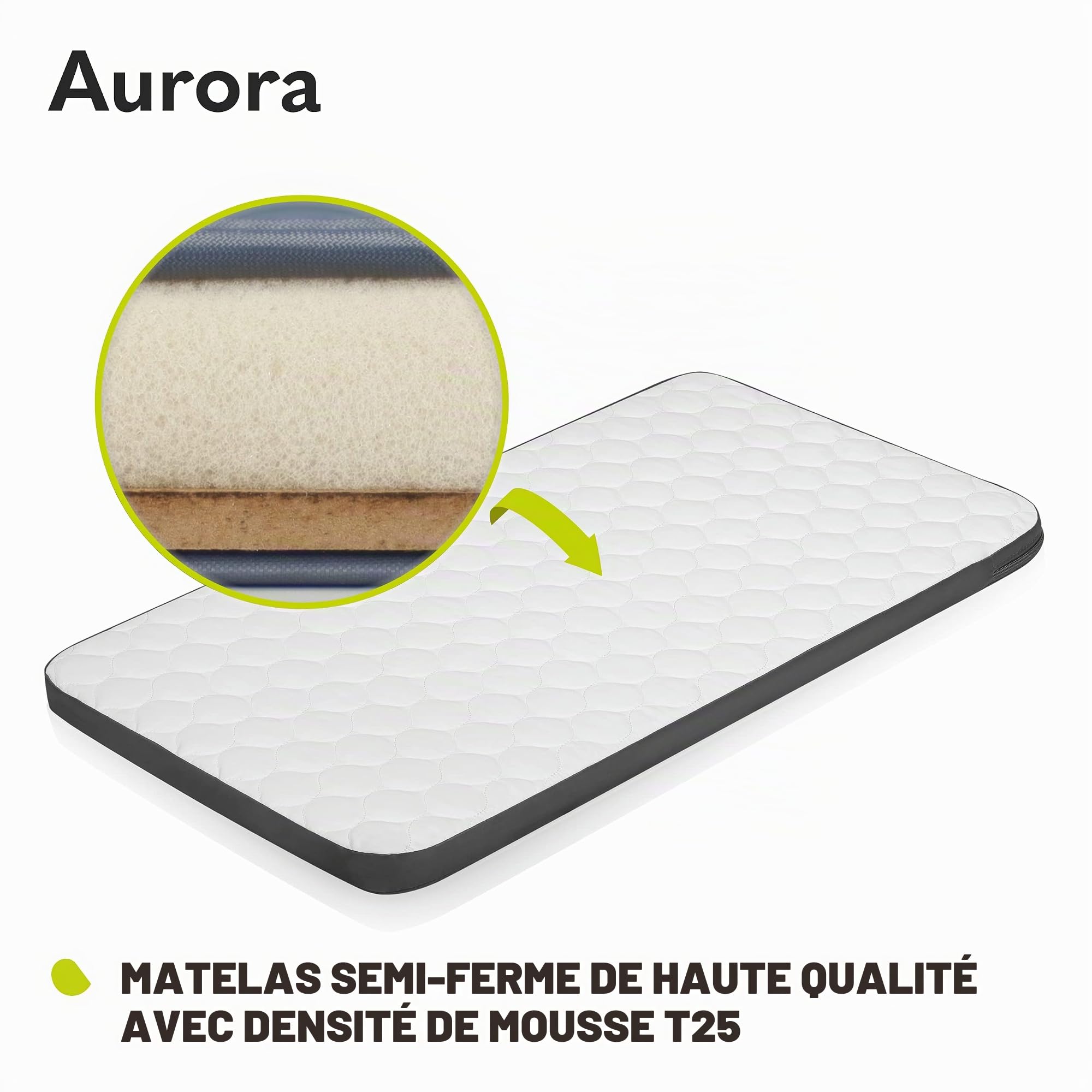 lionelo Aurora Lit de Chevet 3 en 1 pour bébé de la Naissance à 9 kg, Hauteur et Inclinaison réglables, Matelas, 4 Roues verrouillables, Panneaux en Maille Respirante, Portable, Lavable, Sac de