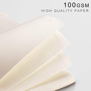 EMSHOI B5 Lined Journal Notebook, Softcover Notepad, 204 Pages, Gray Blue