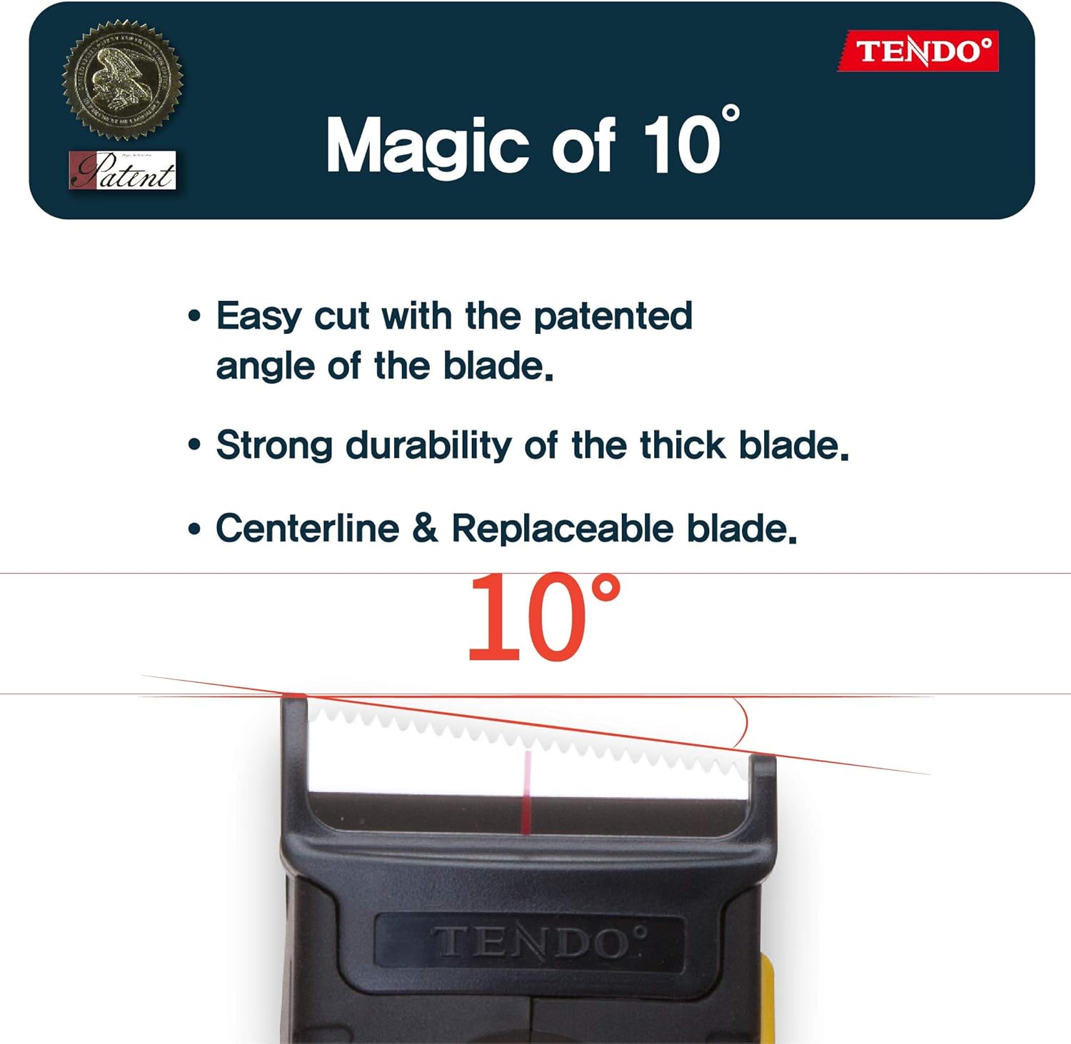 Professional Packing Tape Dispenser: TENDO° Premium Line - Great for Heavy Duty Shipping, Packaging, Box Sealing, and Office Work, with Patented 10° Sloped Chromium Blades - P-1200 (3rd Gen)_Yellow : Office Products