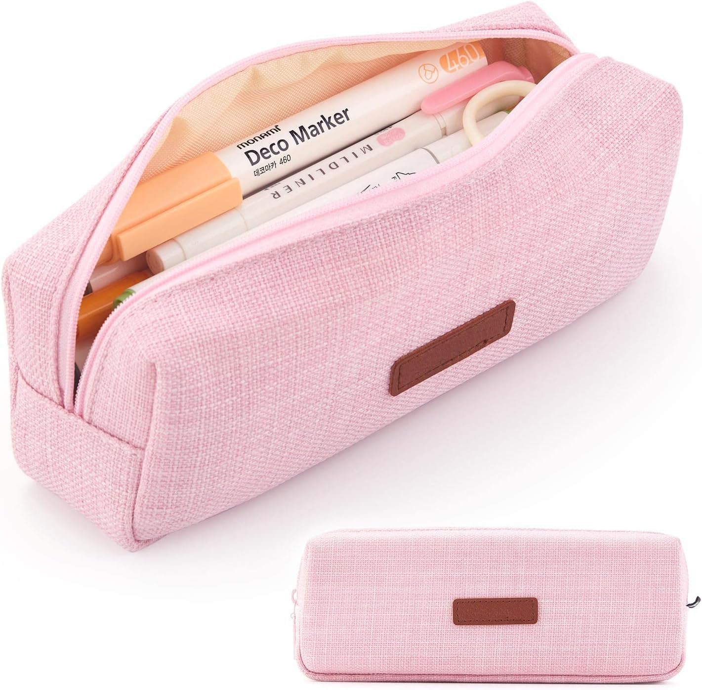 RONGSHEN pencil case Black Zipper Pencil Pouches Small Pencil Case Coin Pouch Bag Office Stationery Organizer Pencil Pouch Pencil Box For School pencil box