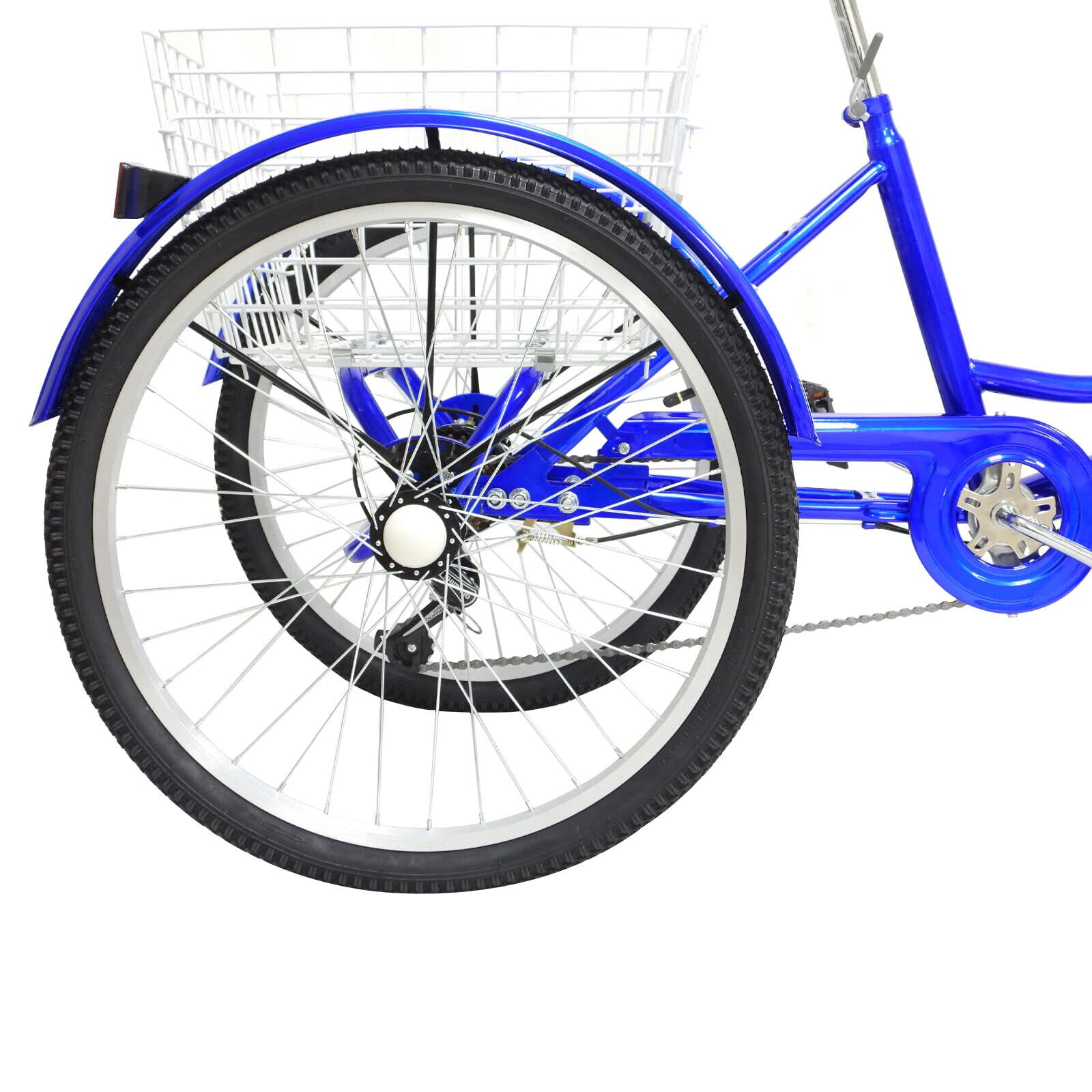 Tricycle Adulte Pliable 24 Pouces - 7 Vitesses, Avec Panier Et Dossier - Idéal Seniors Et Débutants