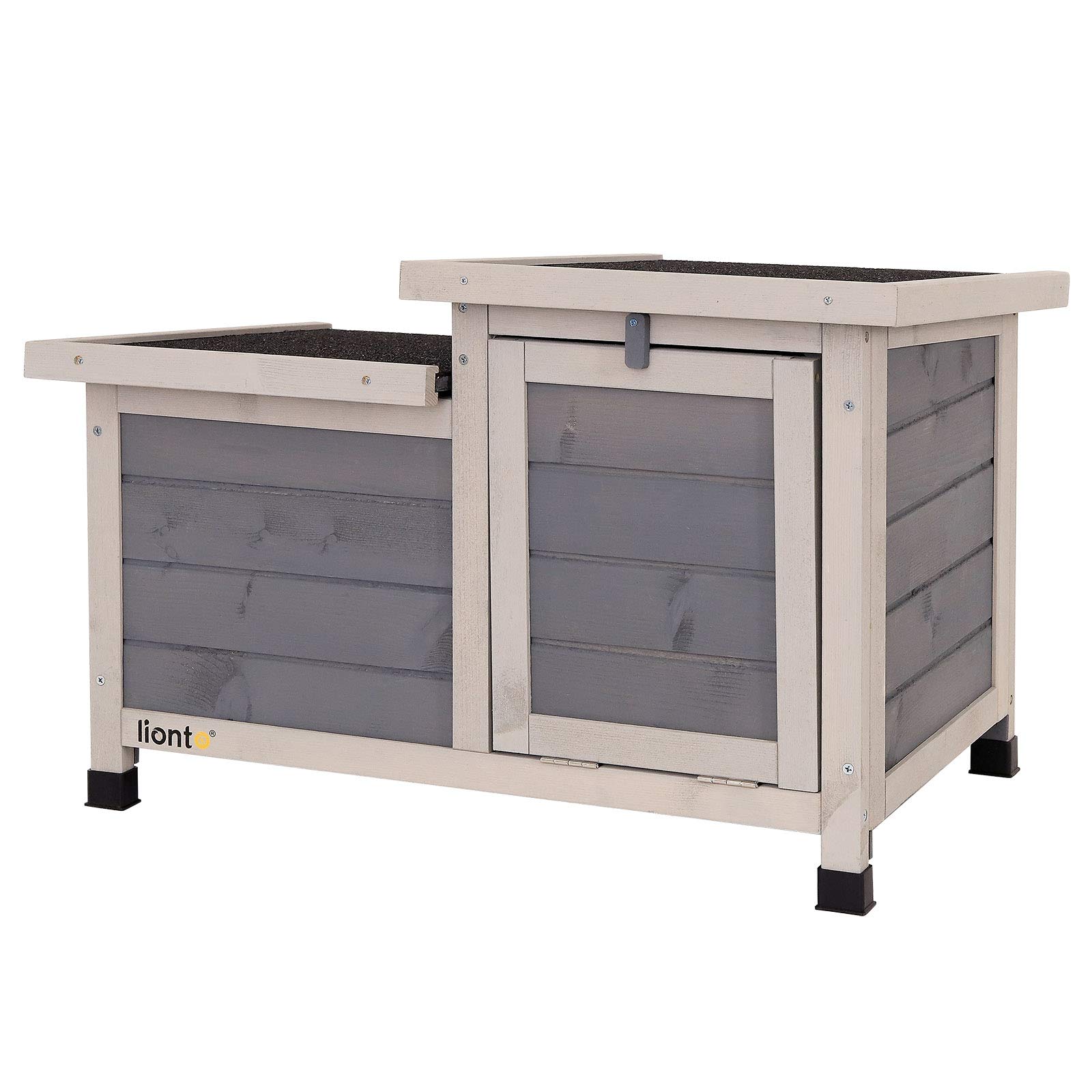 lionto Conejera de Madera caseta Exterior para Mascotas pequeñas cobertizo 70x43x45 cm