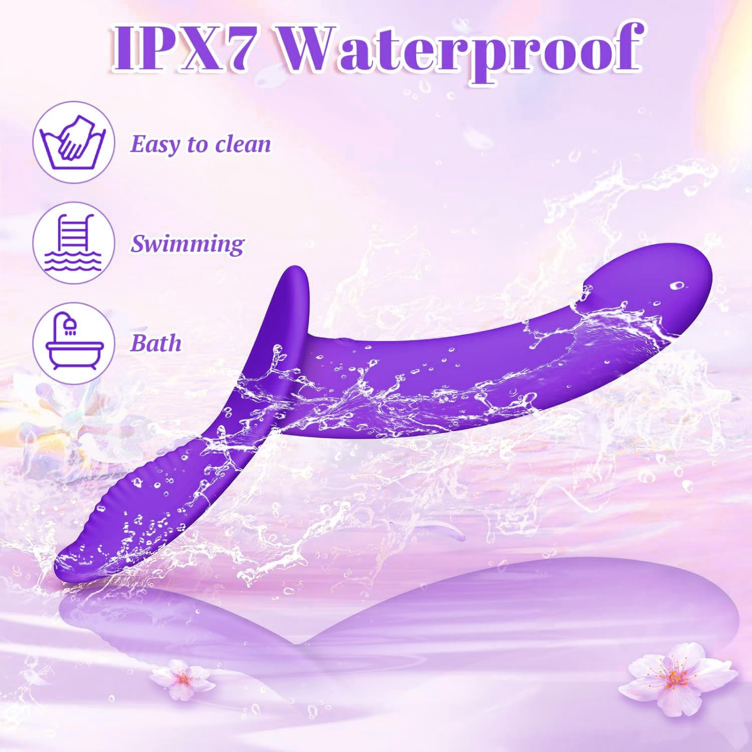 Strap-On Consolador Arnés Vibradores para Lesbianas, Doble Dildo Juguetes Sexuales para Estimulador el Anales y Clítoris para Mujeres, Arneses Sex Toys para Parejas, Adjustable, Removeable (Purple)