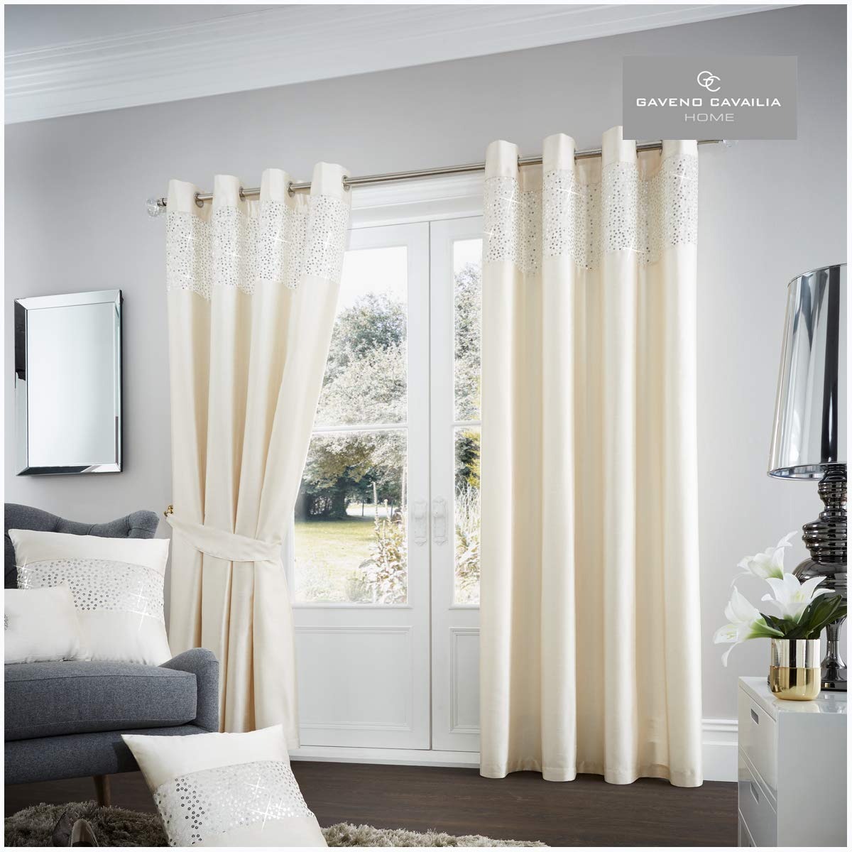 Gc Gaveno Cavailia Champagne Gaveno Cavailia Luxurious Fully Lined Aviv Room Curtains (66 X 90 Inches), Polyester,