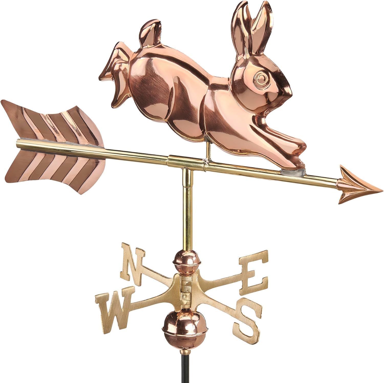 Good Directions Rabbit Cottage Weathervane, Polished Copper, Includes Roof Mount