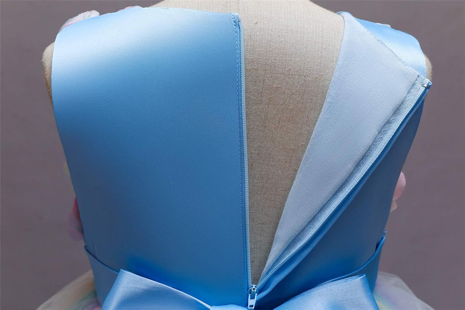 NNJXD Flower Girl Dress Kids Ruffles Lace Party Wedding Dresses 5-6 Years 736 Blue