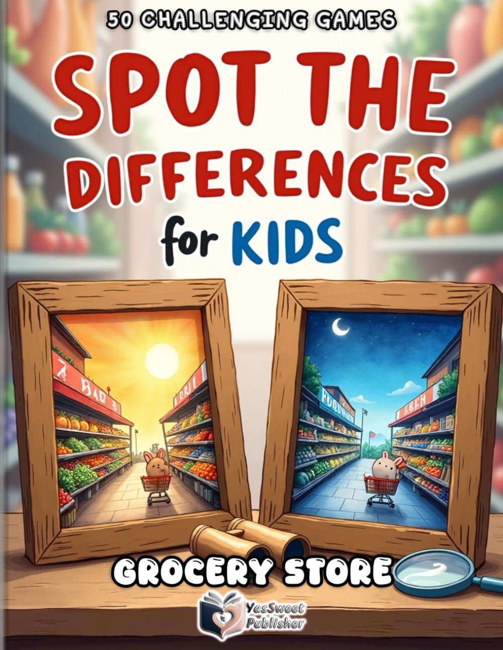 Spot the Differences for Kids – Grocery Store Adventure: 50 Fun Supermarket Puzzles | Find 5 Differences in Every Scene | Brain Games for Kids Ages 4–8 (Spot the Differences Adventure Series)