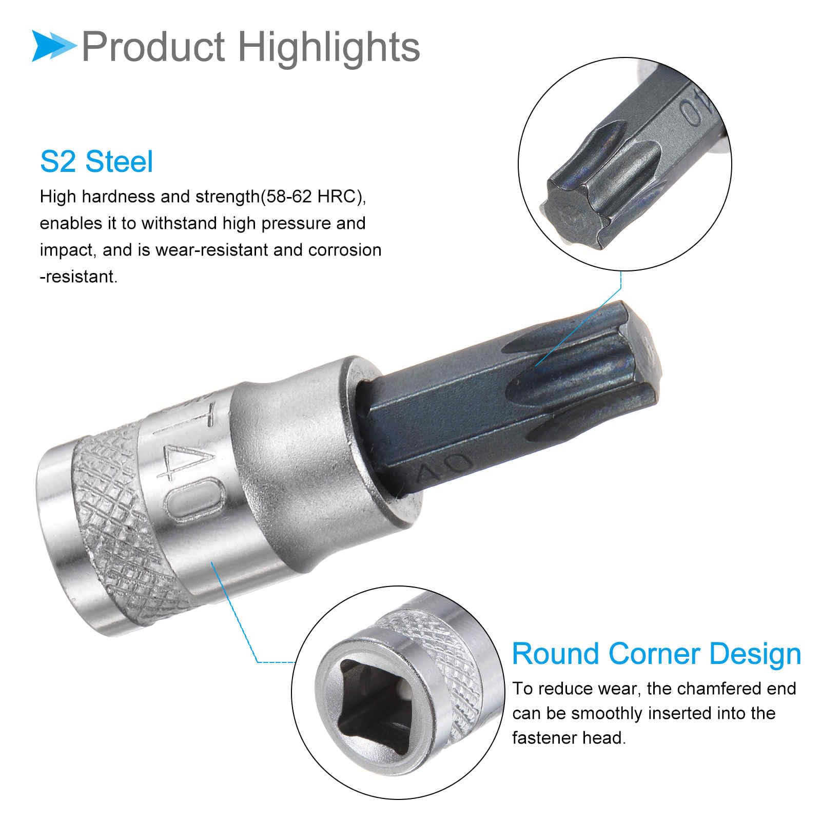 CoCud Chiave Bussola Torx, 1/4 Drive x T40 Acciaio S2 Cr-V Torx Star Socket Bit Impatto Adattatore per Bussole per Cacciavite - (Applicazioni: per Fissaggio Delle Viti CoCud Chiave Bussola Torx, 1/4 Drive x T40 Acciaio S2 Cr-V Torx Star Socket Bit Impatto Adattatore per Bussole per Cacciavite - (Applicazioni: per Fissaggio Delle Viti