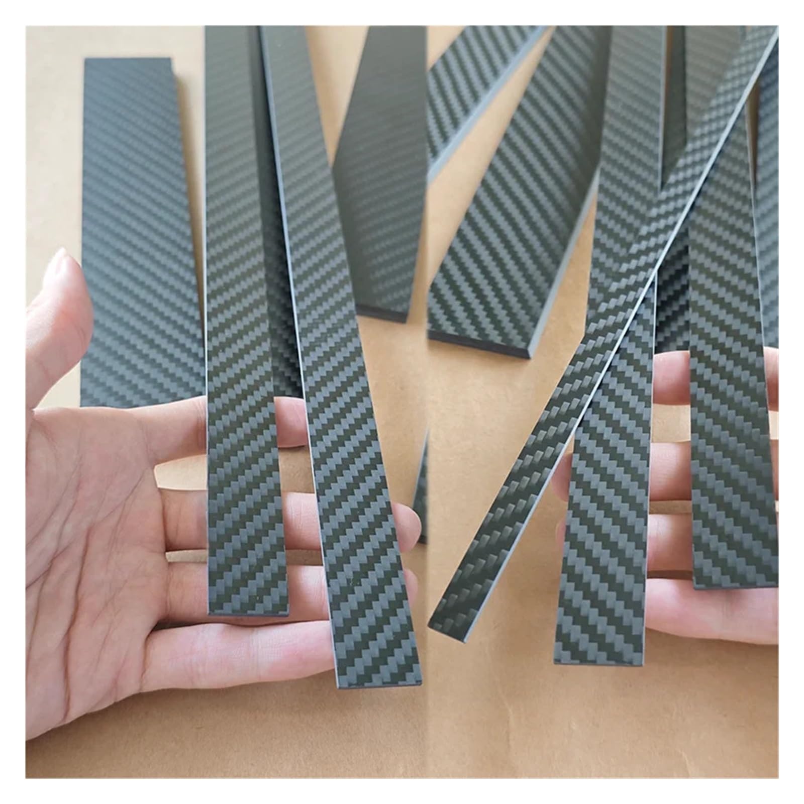 Carbonfaserplatten 1 stücke 3K Carbon Faser Blatt Dicke 0,2-6mm Hohe Festigkeit Bord Streifen Flache für Heimwerker(2.0x30x350mm)