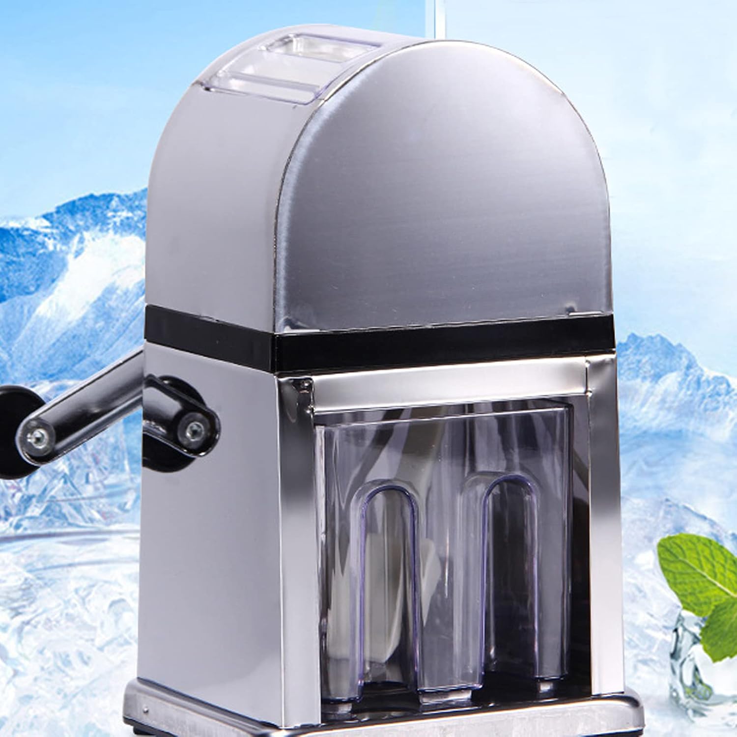 Hand Ice Shaver Machine Snow Cone Maker Stainless Steel