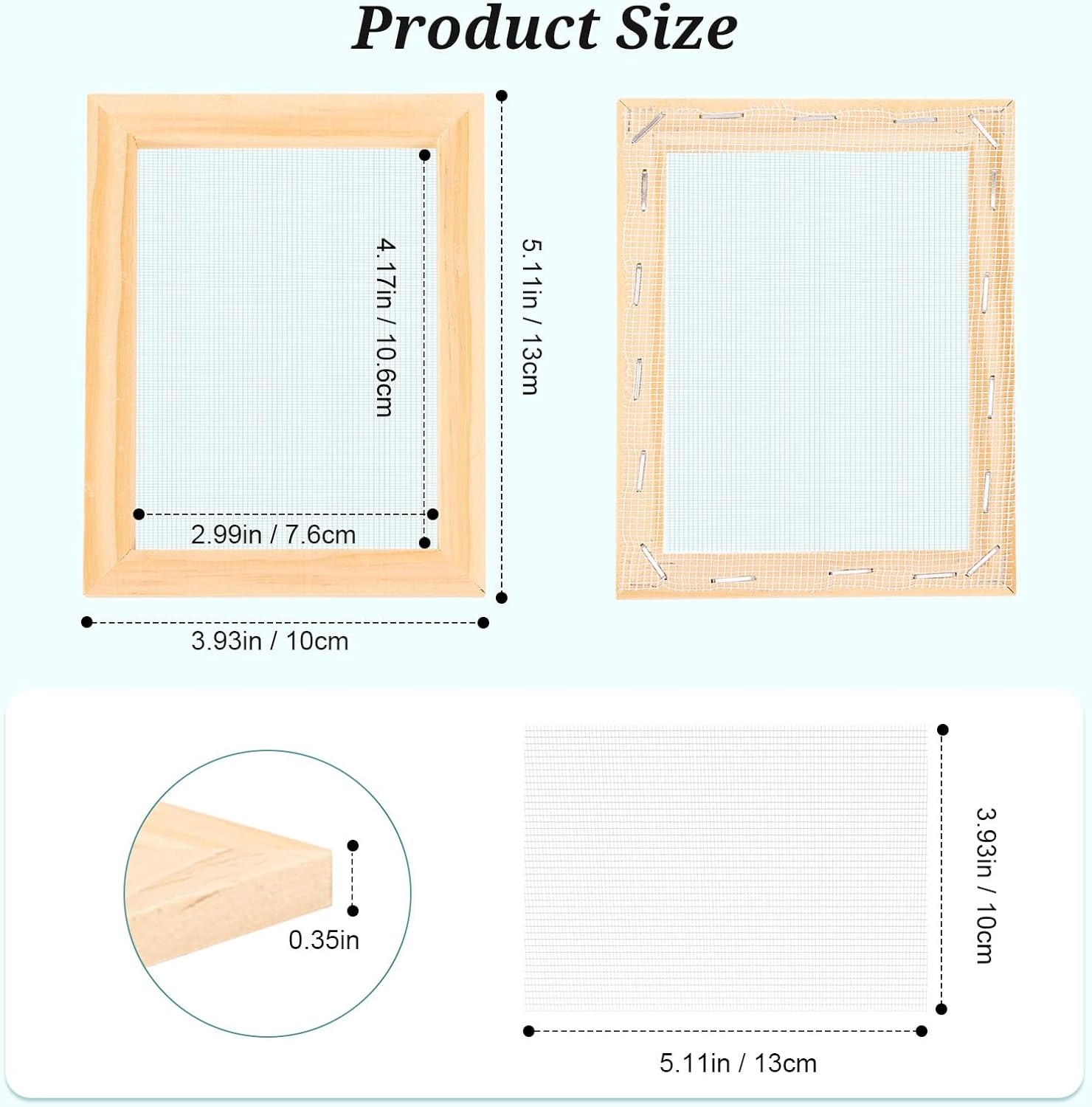 Aboofx Paper Making Kit, A7 Mini Size Paper Making Screen Frame Kit, Wooden Mold and Deckle with Mesh, Absorbent Papers, Sponge and Confetti, DIY Handmade Papermaking Supplies Gift for Craft Lovers