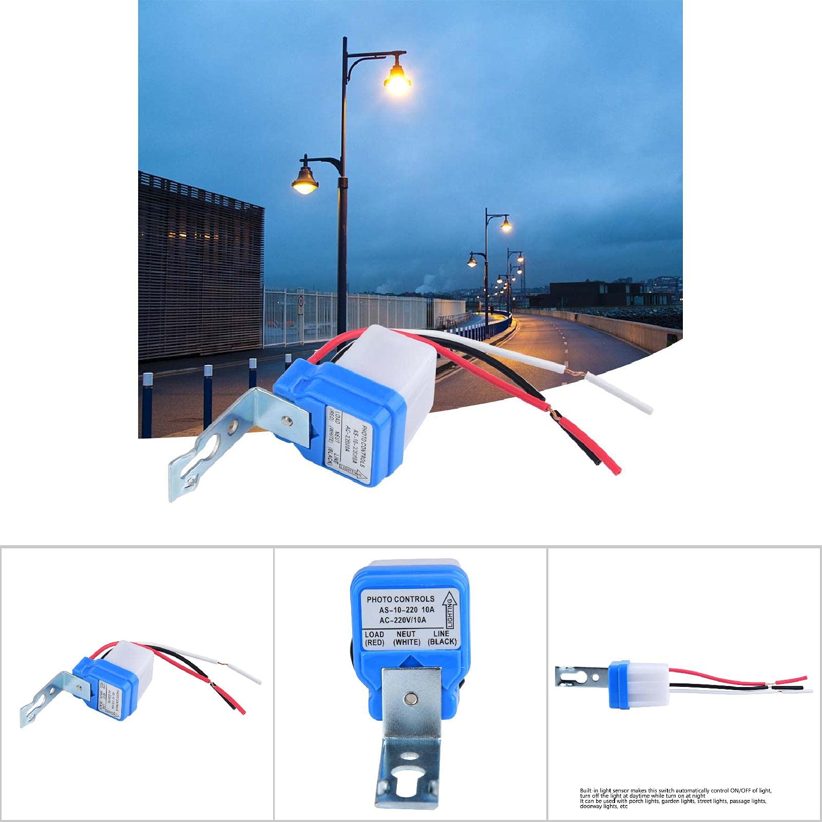 Cellule Photoélectrique Pour éclairage Extérieur, Contrôle Photo De Réverbère Capteur De Cellule Photoélectrique étanche IP65 Interrupteur De Commande D'éclairage Extérieur Haute Sensibilité 105‑305V